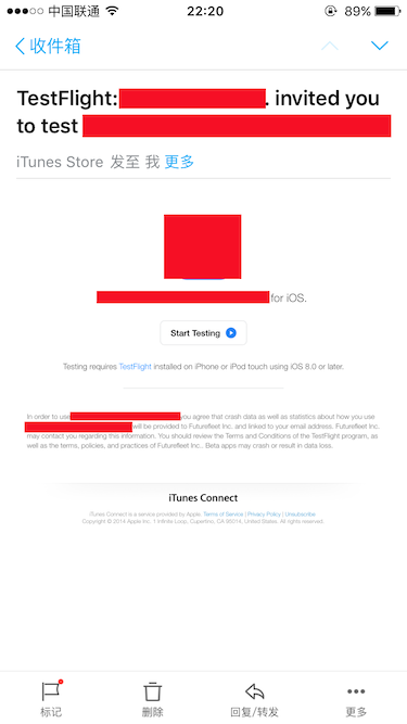 TestFlight 邮件